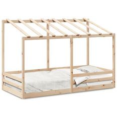 Lit pour enfants avec toit 80x200 cm bois massif de pin