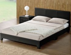 Lit simili noir avec sommier Angela 160