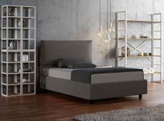 Lit simple sur mesure sans sommier simili cuir gris Andy 120x190 cm