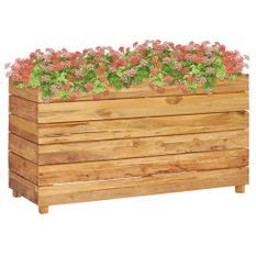 Jardinière 100x40x55 cm Bois de teck recyclé et acier