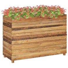 Jardinière 100x40x72 cm Bois de teck recyclé et acier