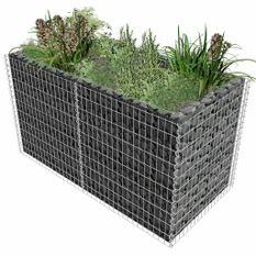 Jardinière à gabion Acier 180 x 90 x 100 cm Argenté