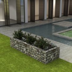 Jardinière à gabion Acier 270x90x50 cm