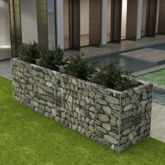 Jardinière à gabion Acier 360x90x100 cm