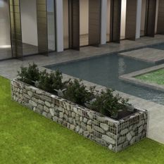 Jardinière à gabion Acier 360x90x50 cm