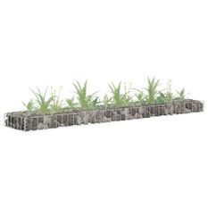 Jardinière à gabion Acier galvanisé 180x30x10 cm