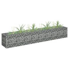 Jardinière à gabion Acier galvanisé 180x30x30 cm