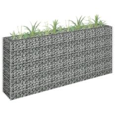 Jardinière à gabion Acier galvanisé 180x30x90 cm