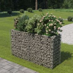 Jardinière à gabion Acier galvanisé 180x50x100 cm