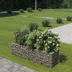 Jardinière à gabion Acier galvanisé 180x50x50 cm