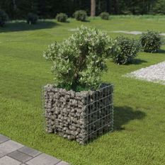 Jardinière à gabion Acier galvanisé 50x50x50 cm