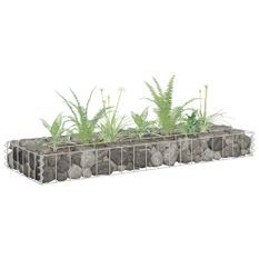 Jardinière à gabion Acier galvanisé 90x30x10 cm