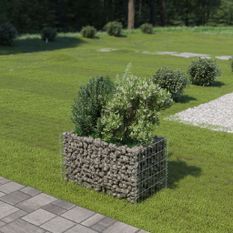 Jardinière à gabion Acier galvanisé 90x50x50 cm