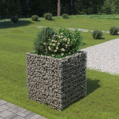 Jardinière à gabion Acier galvanisé 90x90x100 cm