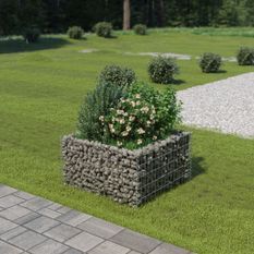 Jardinière à gabion Acier galvanisé 90x90x50 cm