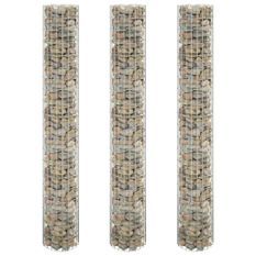 Jardinière à gabion circulaire 3pcs Acier galvanisé Ø30x200cm