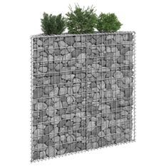 Jardinière à gabion en trapèze Acier galvanisé 100x20x100 cm