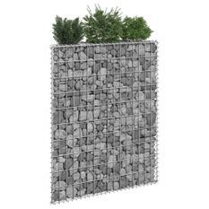 Jardinière à gabion en trapèze Acier galvanisé 80x20x100 cm