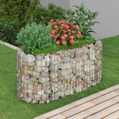 Jardinière à gabion Fer galvanisé 120x50x50 cm