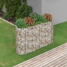 Jardinière à gabion Fer galvanisé 190x50x100 cm