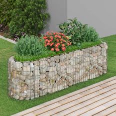 Jardinière à gabion Fer galvanisé 190x50x50 cm