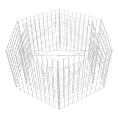 Jardinière à gabion hexagonale 100 x 90 x 50 cm