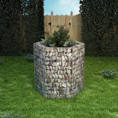 Jardinière à gabion hexagonale 100x90x100 cm