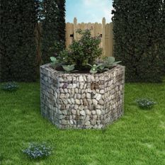 Jardinière à gabion hexagonale 160x140x100 cm