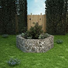 Jardinière à gabion hexagonale 160x140x50 cm