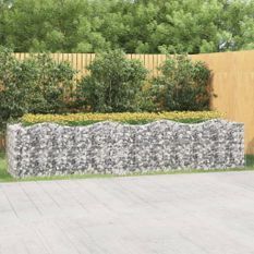 Lit surélevé à gabions arqué 400x100x100 cm Fer galvanisé