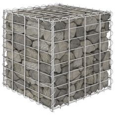 Jardinière cube à gabion Fil d'acier 40x40x40 cm