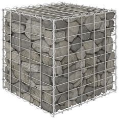 Jardinière cube à gabion Fil d'acier 50x50x50 cm