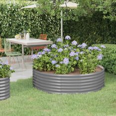 Jardinière Acier enduit de poudre 140x140x36cm gris