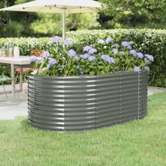 Jardinière Acier enduit de poudre 175x100x68cm gris