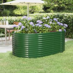 Lit surélevé de jardin Acier enduit de poudre 175x100x68cm Vert