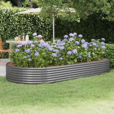 Jardinière Acier enduit de poudre 296x140x36cm gris