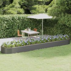 Lit surélevé de jardin Acier enduit de poudre 507x100x36cm gris