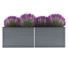 Jardinière Acier galvanisé 240x80x77 cm Gris