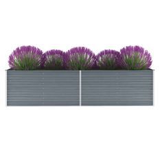 Jardinière Acier galvanisé 320x80x77 cm Gris