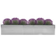 Jardinière Acier galvanisé 400x80x77 cm Gris