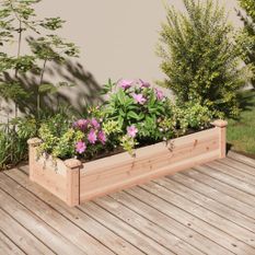 Lit surélevé de jardin doublure 120x45x25 cm bois massif sapin