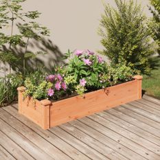 Lit surélevé de jardin doublure 120x45x25 cm bois massif sapin