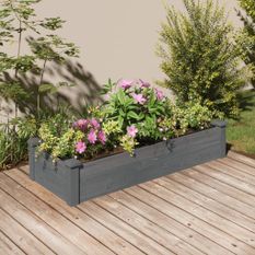 Lit surélevé de jardin doublure 120x45x25 cm bois massif sapin