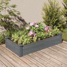 Lit surélevé de jardin doublure 120x60x25 cm bois massif sapin