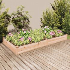 Lit surélevé de jardin doublure 240x120x25 cm bois massif sapin