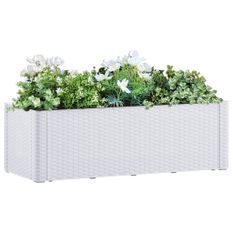 Jardinière et système d'arrosage Blanc 100x43x33 cm