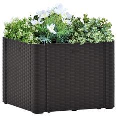 Jardinière système d'arrosage Anthracite 43x43x33cm