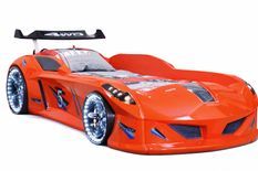 Lit voiture FORMULE 1 avec LED et bruitages – 90 x 190 cm