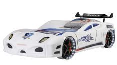 Lit voiture TURBO V7 à LED et bruitages – 90 x 190 cm