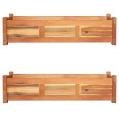 Jardinières 2 pcs Bois d'acacia 100x30x25 cm